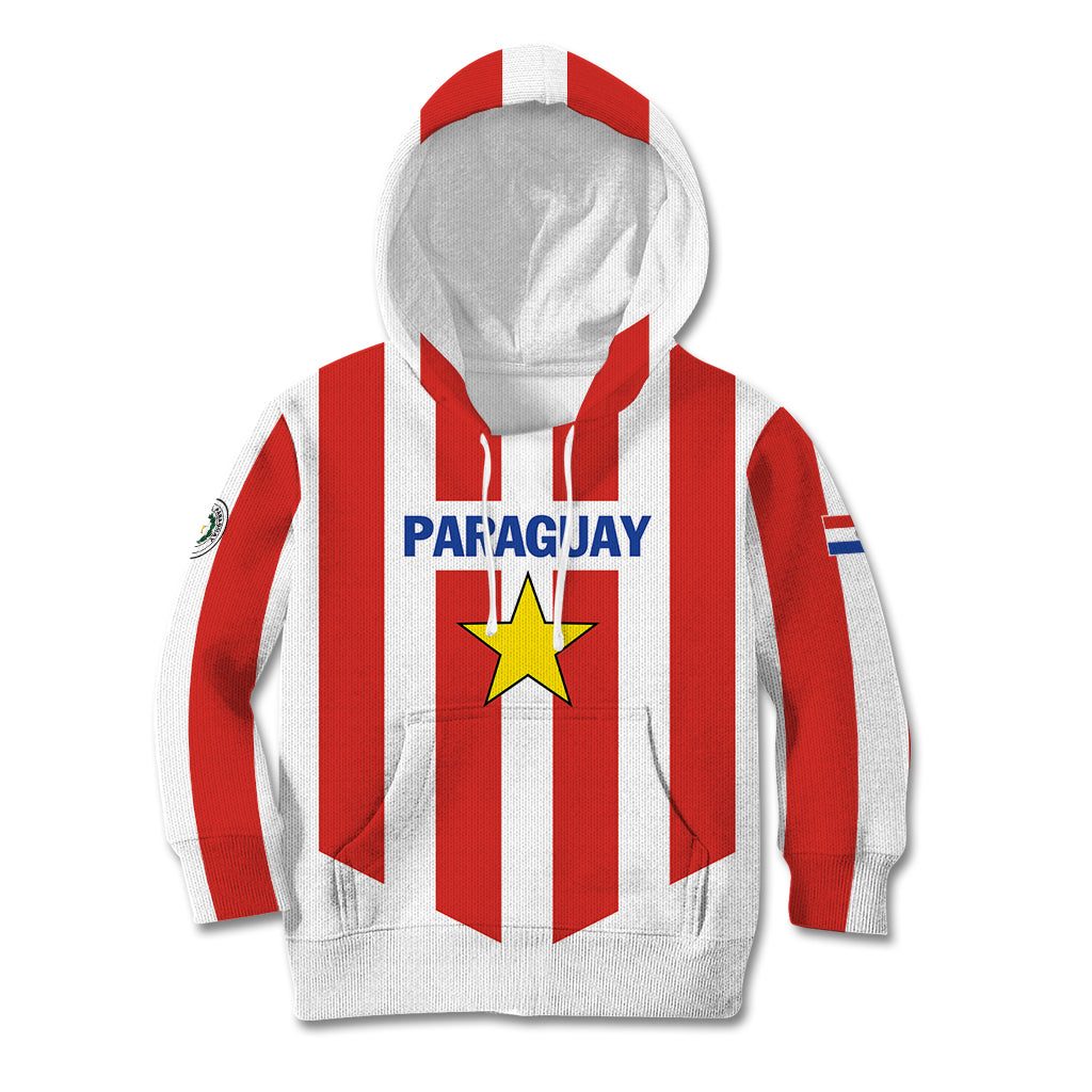 Personalized Paraguay 2024 Football Kid Hoodie Come On La Albirroja - Wonder Print Shop