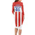 Personalized Paraguay 2024 Football Long Sleeve Bodycon Dress Come On La Albirroja - Wonder Print Shop