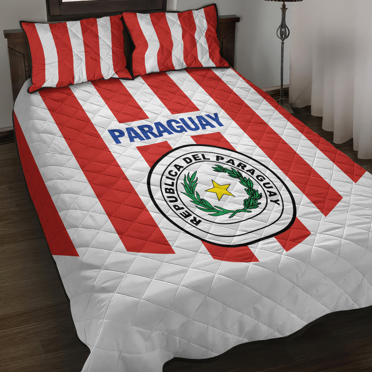 Paraguay 2024 Football Quilt Bed Set Come On La Albirroja - Wonder Print Shop