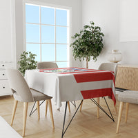 Paraguay 2024 football tablecloth, white with red stripes and crest emblem in center