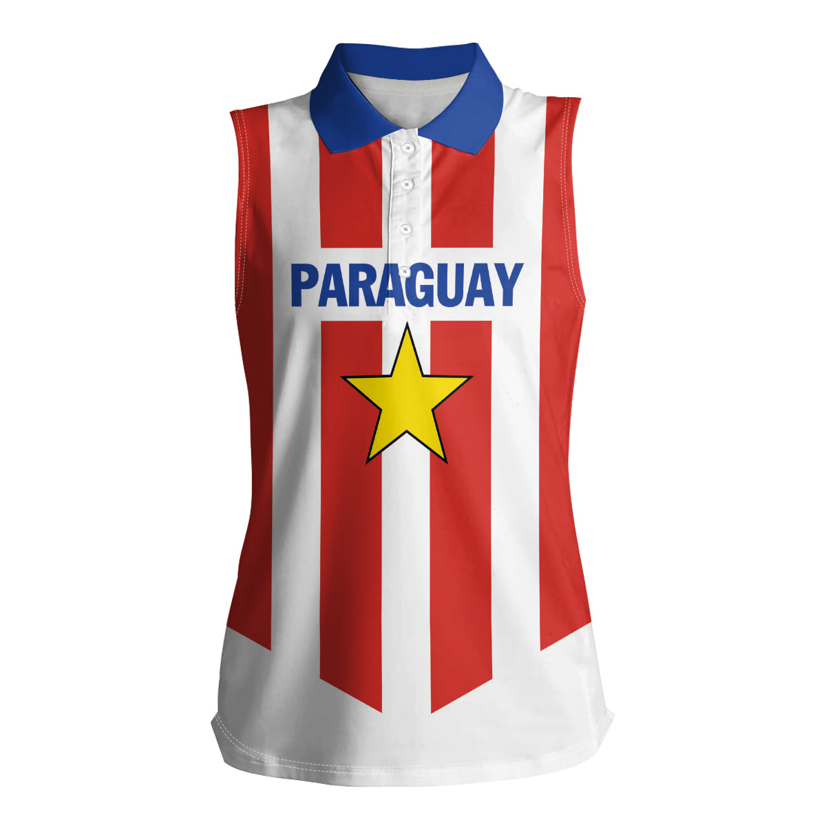 Personalized Paraguay 2024 Football Women Sleeveless Polo Shirt Come On La Albirroja - Wonder Print Shop