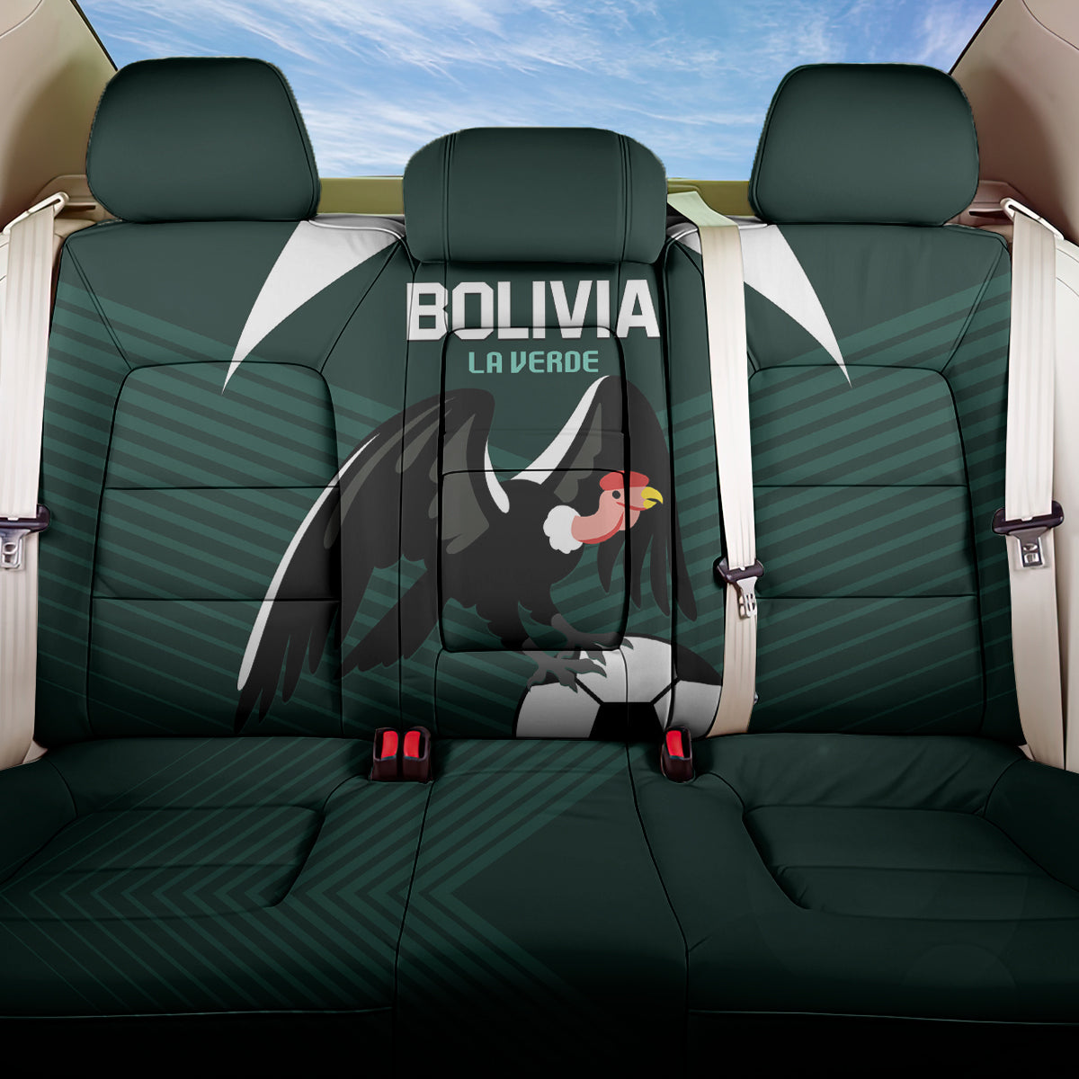 Bolivia 2024 Football Back Car Seat Cover La Verd Go Champion - Wonder Print Shop