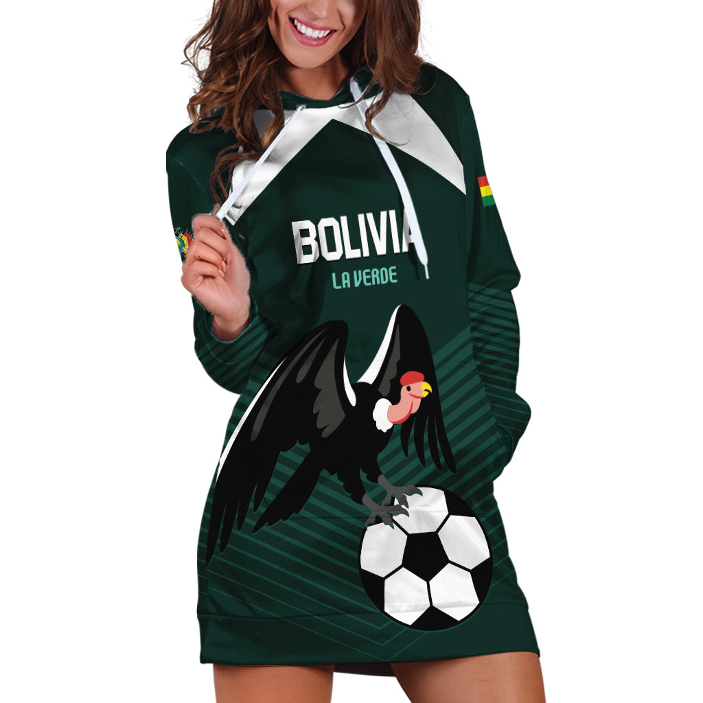 Personalized Bolivia 2024 Football Hoodie Dress La Verd Go Champion - Wonder Print Shop