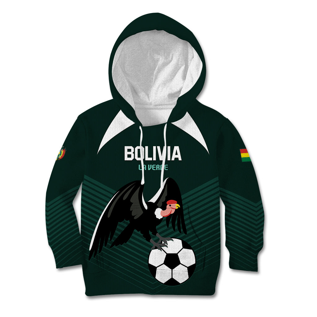 Personalized Bolivia 2024 Football Kid Hoodie La Verd Go Champion - Wonder Print Shop