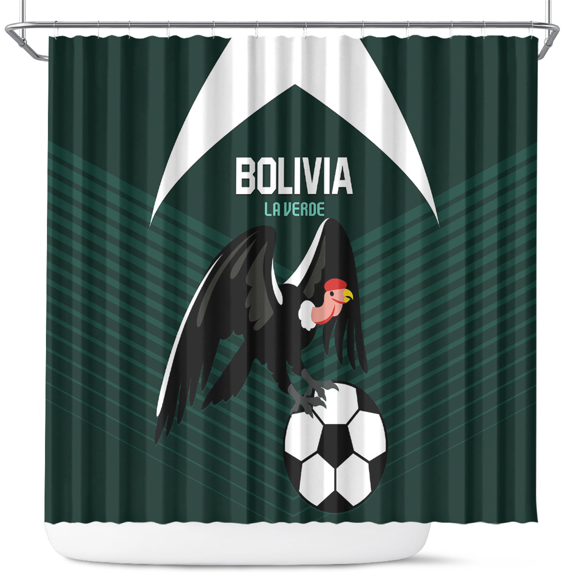 Bolivia 2024 Football Shower Curtain La Verd Go Champion