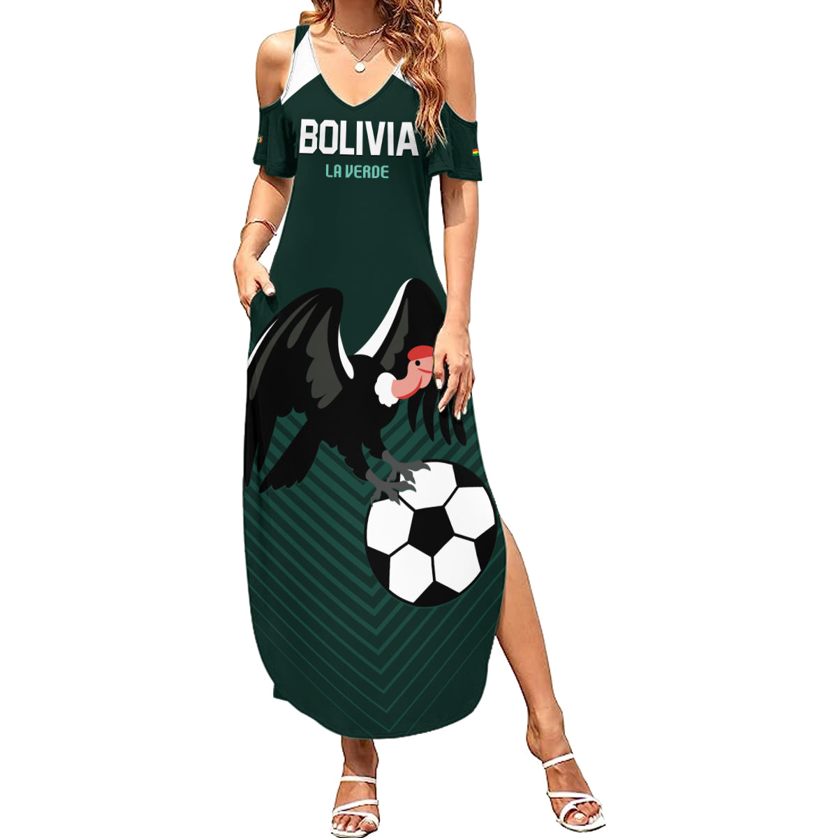 Personalized Bolivia 2024 Football Summer Maxi Dress La Verd Go Champion - Wonder Print Shop