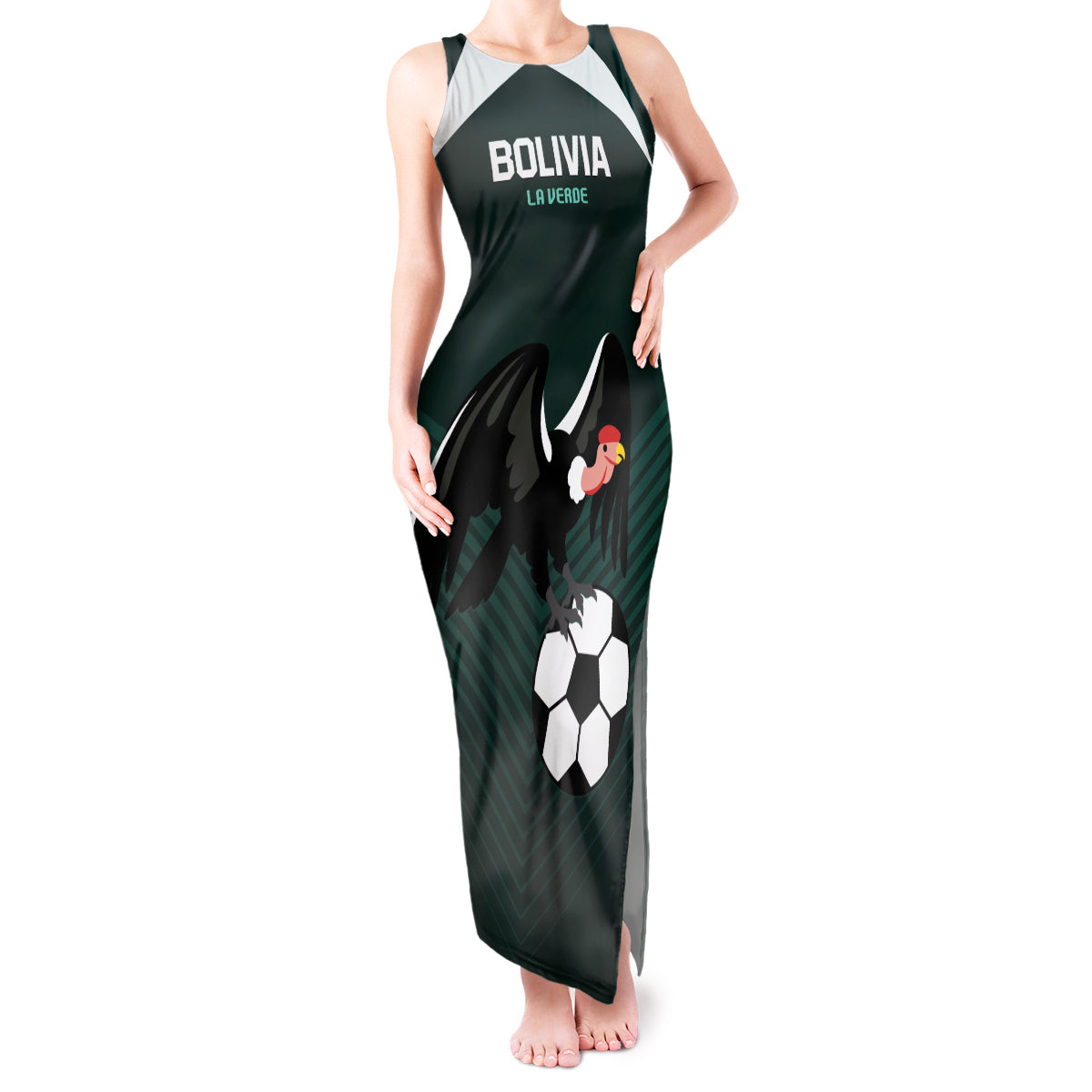 Personalized Bolivia 2024 Football Tank Maxi Dress La Verd Go Champion - Wonder Print Shop