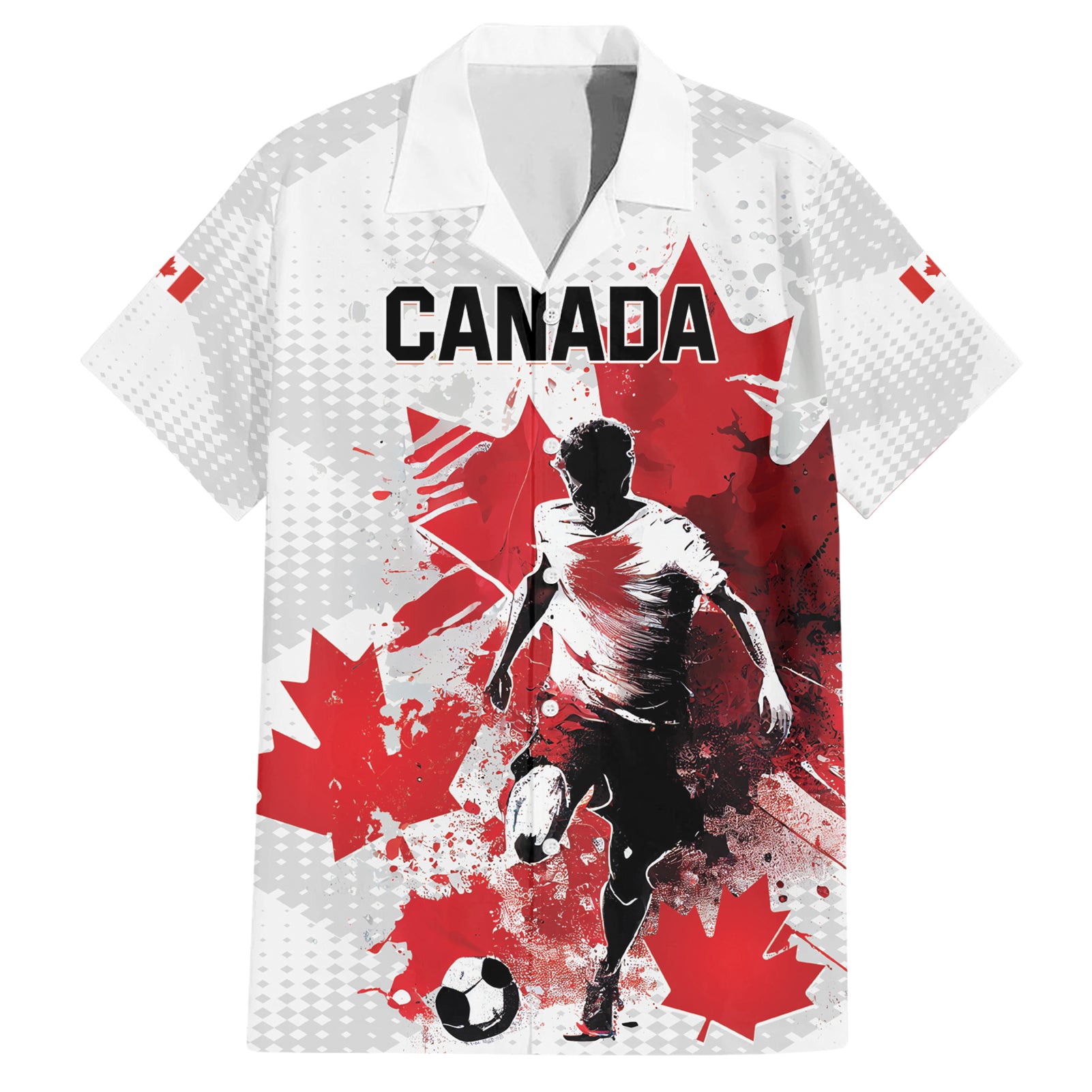 Personalized Canada 2024 Soccer Hawaiian Shirt Canadian Player Maple Leaf - Wonder Print Shop