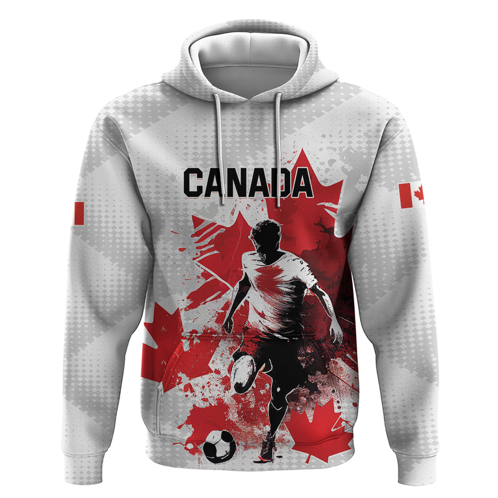 Personalized Canada 2024 Soccer Hoodie Canadian Player Maple Leaf - Wonder Print Shop