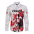 Personalized Canada 2024 Soccer Long Sleeve Button Shirt Canadian Player Maple Leaf - Wonder Print Shop