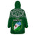 Custom Djibouti Wearable Blanket Hoodie Jabuuti Emblem With Islamic Floral Circle - Wonder Print Shop