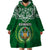 Custom Djibouti Wearable Blanket Hoodie Jabuuti Emblem With Islamic Floral Circle - Wonder Print Shop