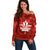 1 July Canada Independence Day Off Shoulder Sweater Canadian Maple Leaf Happy 156th Anniversary - Wonder Print Shop