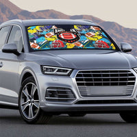 American Football Graffiti Auto Sun Shade Unique Style - Wonder Print Shop