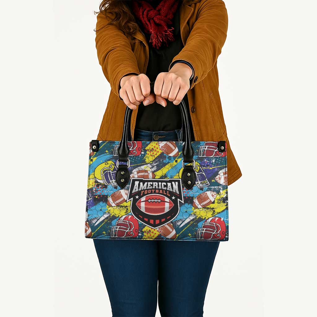 American Football Graffiti Leather Bag Unique Style - Wonder Print Shop