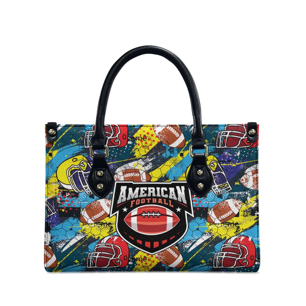 American Football Graffiti Leather Bag Unique Style - Wonder Print Shop