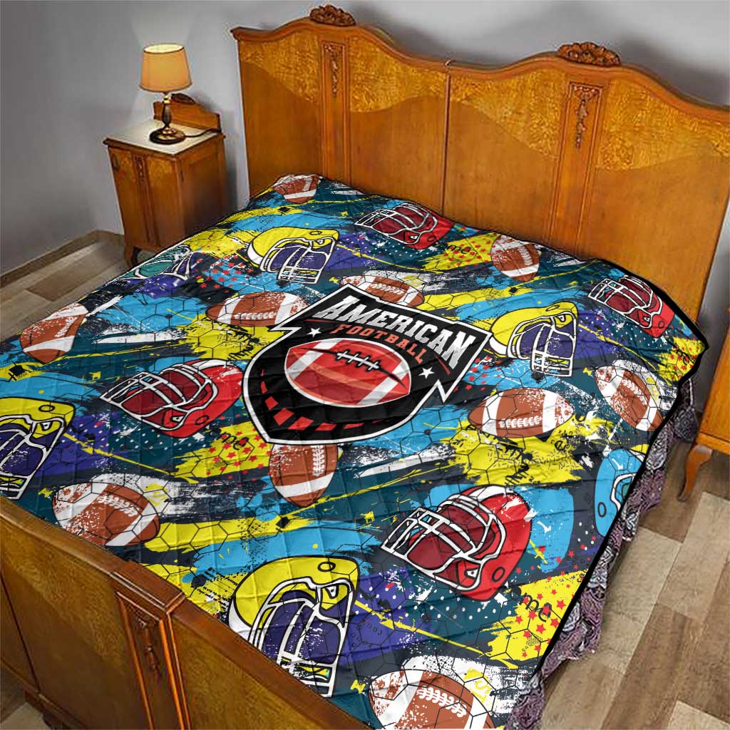 American Football Graffiti Quilt Unique Style - Wonder Print Shop