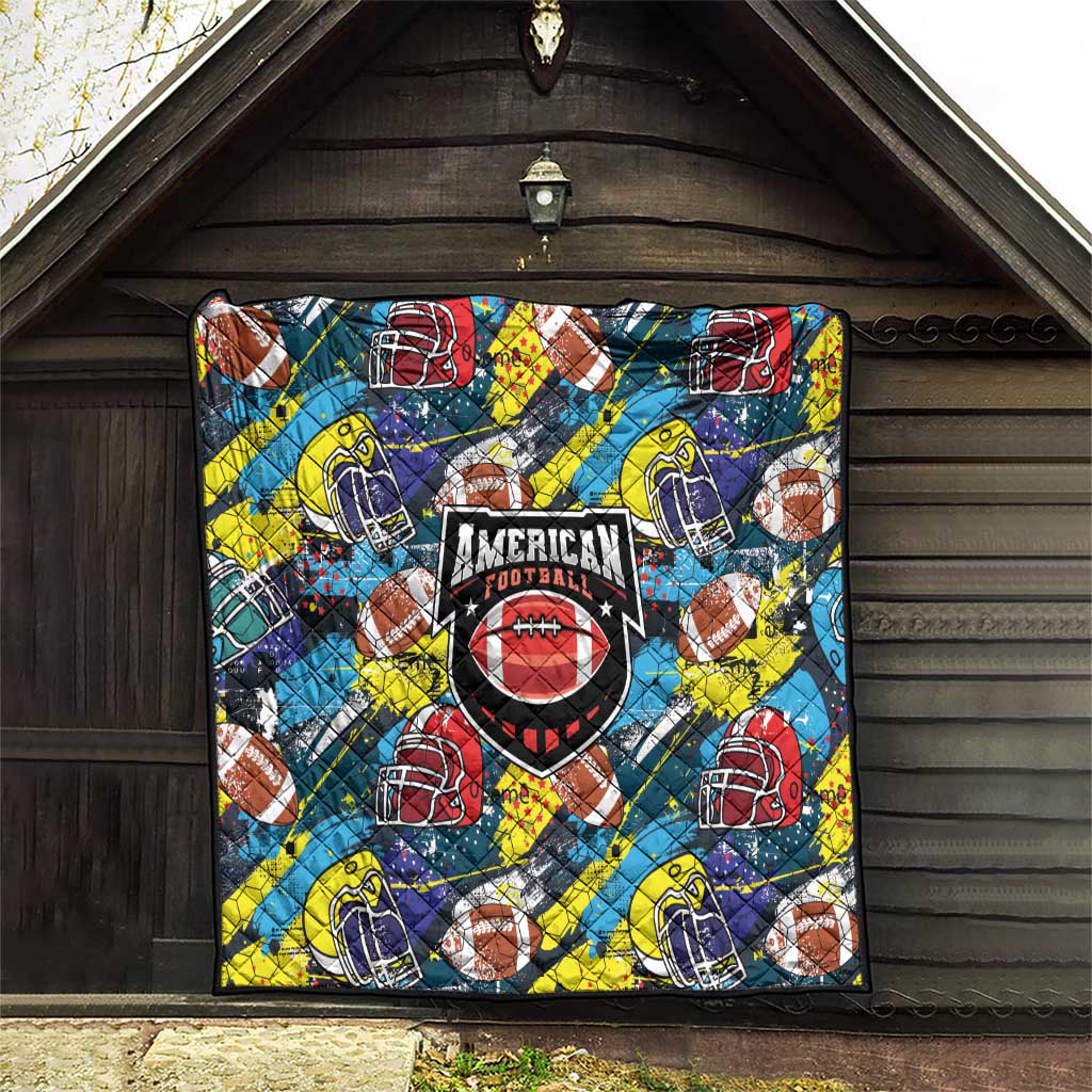 American Football Graffiti Quilt Unique Style - Wonder Print Shop