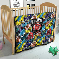 American Football Graffiti Quilt Unique Style - Wonder Print Shop