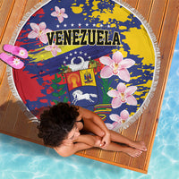 Venezuela Orchid Cattleya Mossiae Beach Blanket Flag Color Inspired