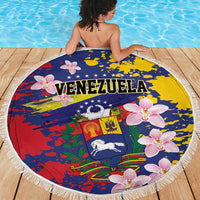 Venezuela Orchid Cattleya Mossiae Beach Blanket Flag Color Inspired