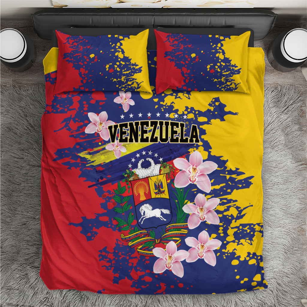 Venezuela Orchid Cattleya Mossiae Bedding Set Flag Color Inspired