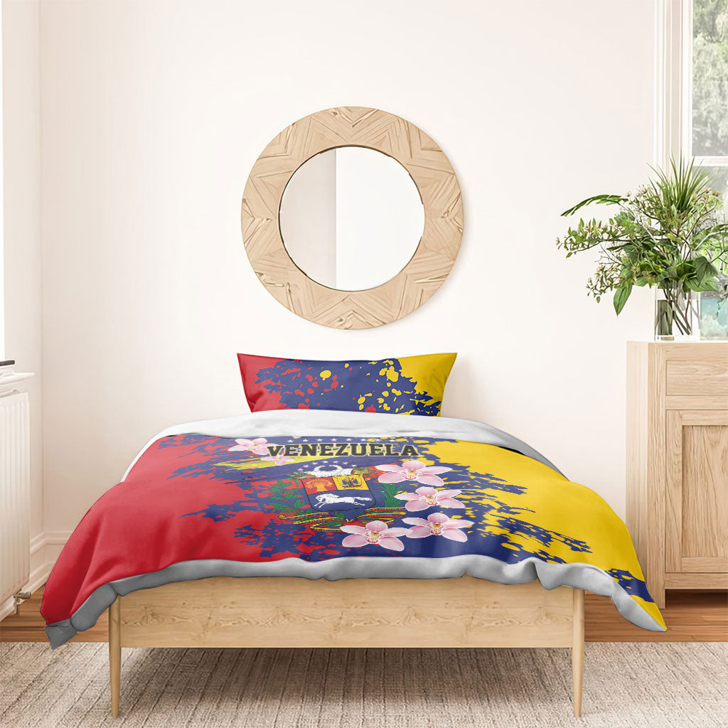 Venezuela Orchid Cattleya Mossiae Bedding Set Flag Color Inspired