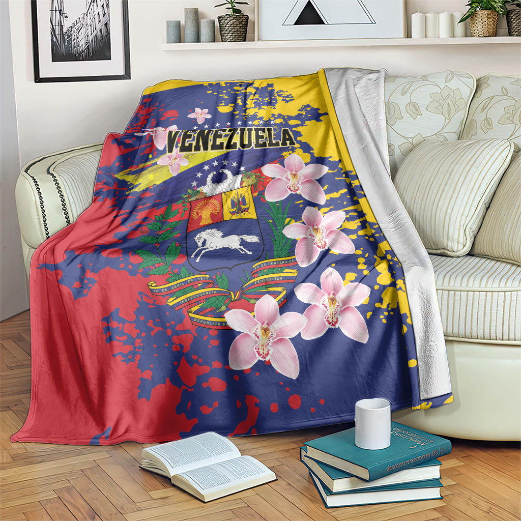Venezuela Orchid Cattleya Mossiae Blanket Flag Color Inspired