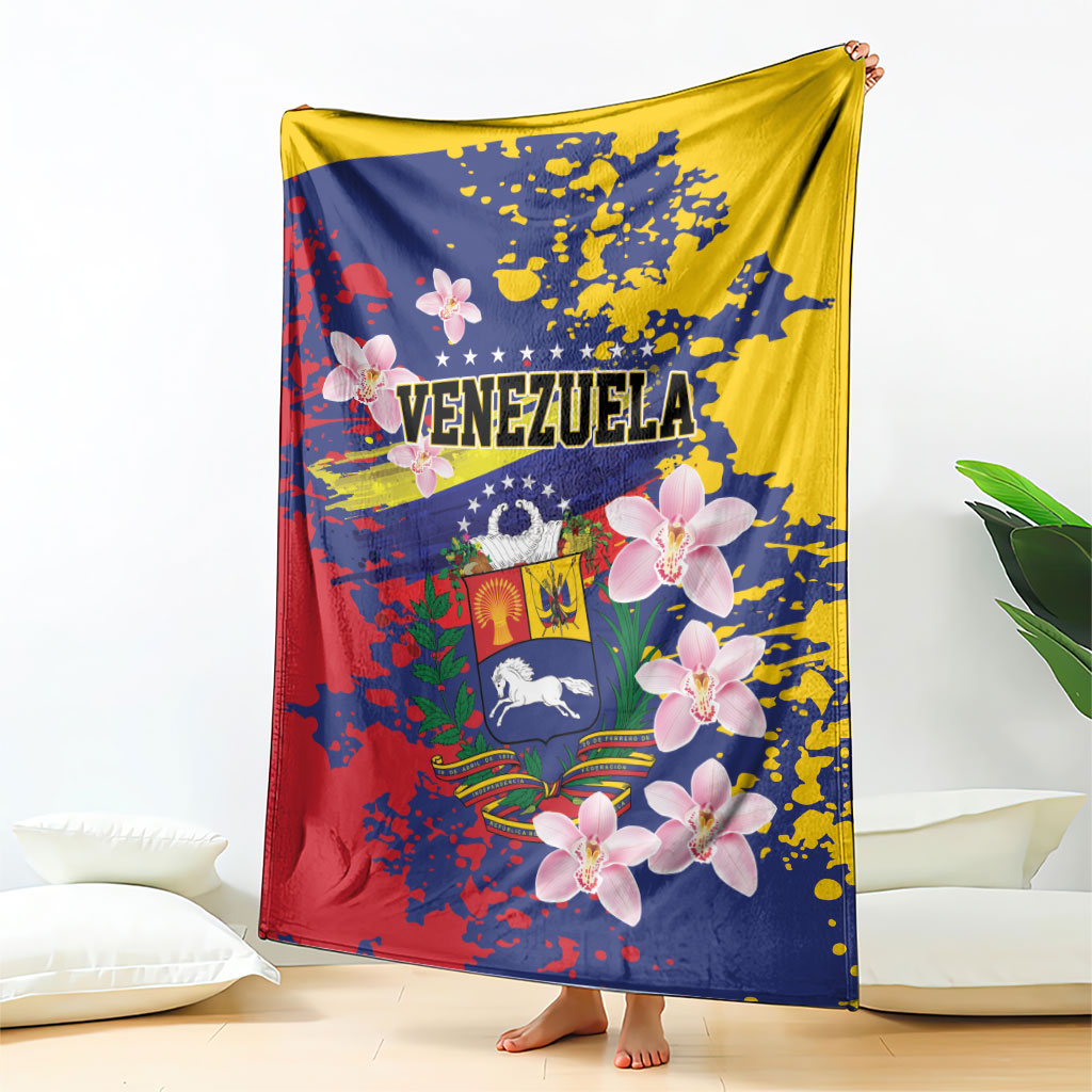 Venezuela Orchid Cattleya Mossiae Blanket Flag Color Inspired