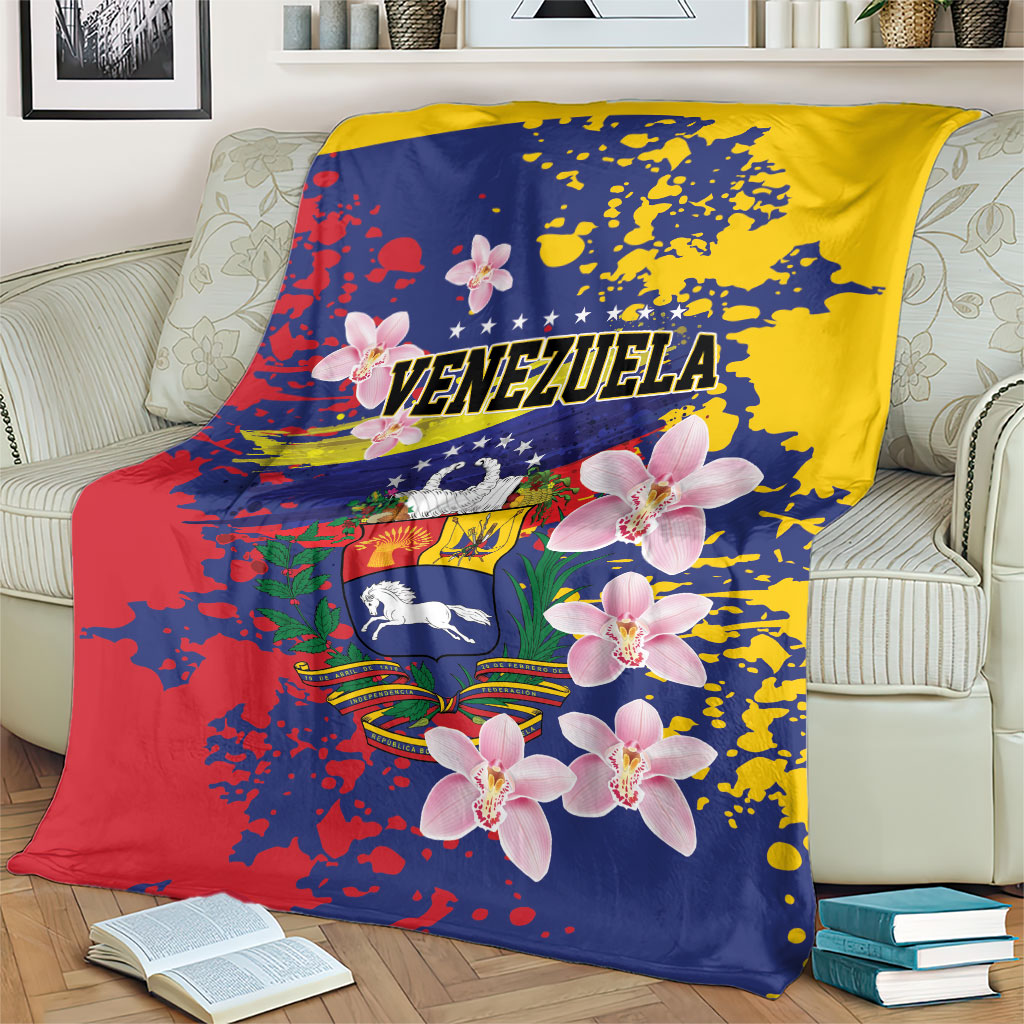 Venezuela Orchid Cattleya Mossiae Blanket Flag Color Inspired