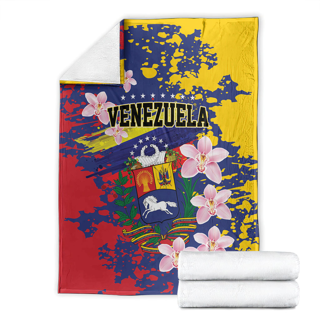 Venezuela Orchid Cattleya Mossiae Blanket Flag Color Inspired