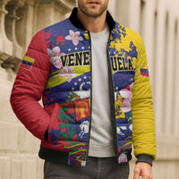 Personalized Venezuela Orchid Cattleya Mossiae Bomber Puffer Jacket Flag Color Inspired
