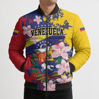 Personalized Venezuela Orchid Cattleya Mossiae Bomber Puffer Jacket Flag Color Inspired