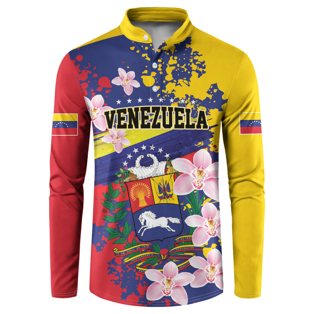 Personalized Venezuela Orchid Cattleya Mossiae Button Sweatshirt Flag Color Inspired