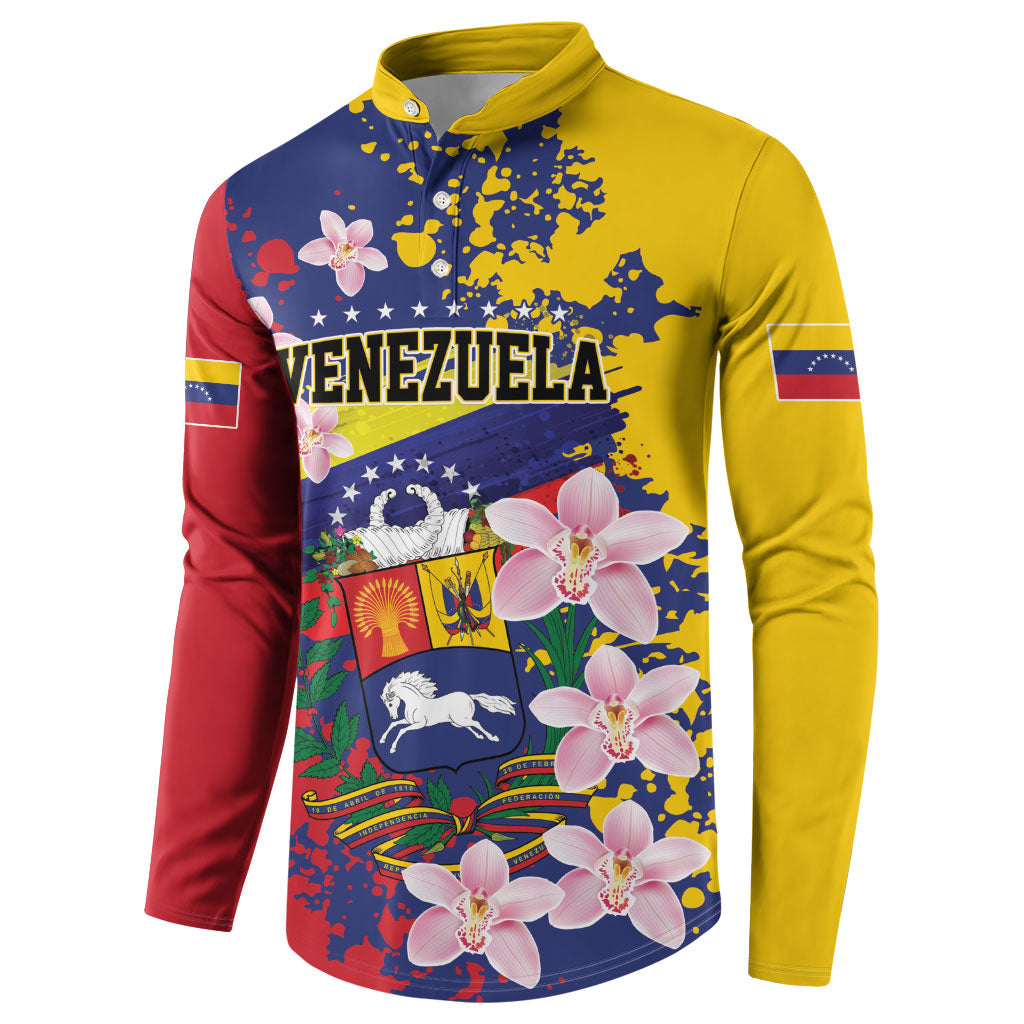 Personalized Venezuela Orchid Cattleya Mossiae Button Sweatshirt Flag Color Inspired