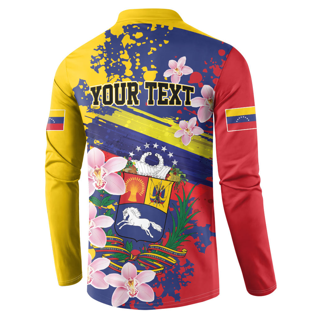 Personalized Venezuela Orchid Cattleya Mossiae Button Sweatshirt Flag Color Inspired