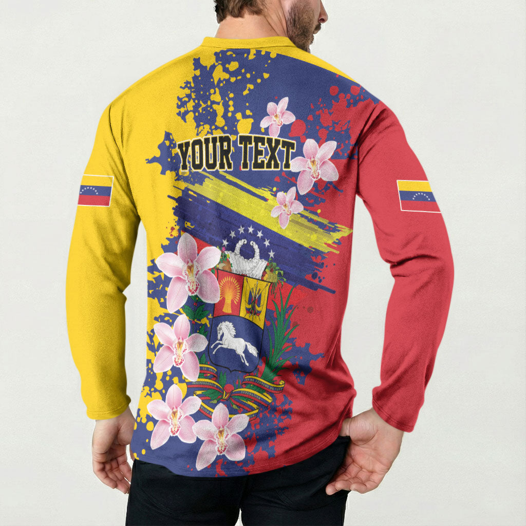 Personalized Venezuela Orchid Cattleya Mossiae Button Sweatshirt Flag Color Inspired