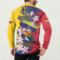 Personalized Venezuela Orchid Cattleya Mossiae Button Sweatshirt Flag Color Inspired