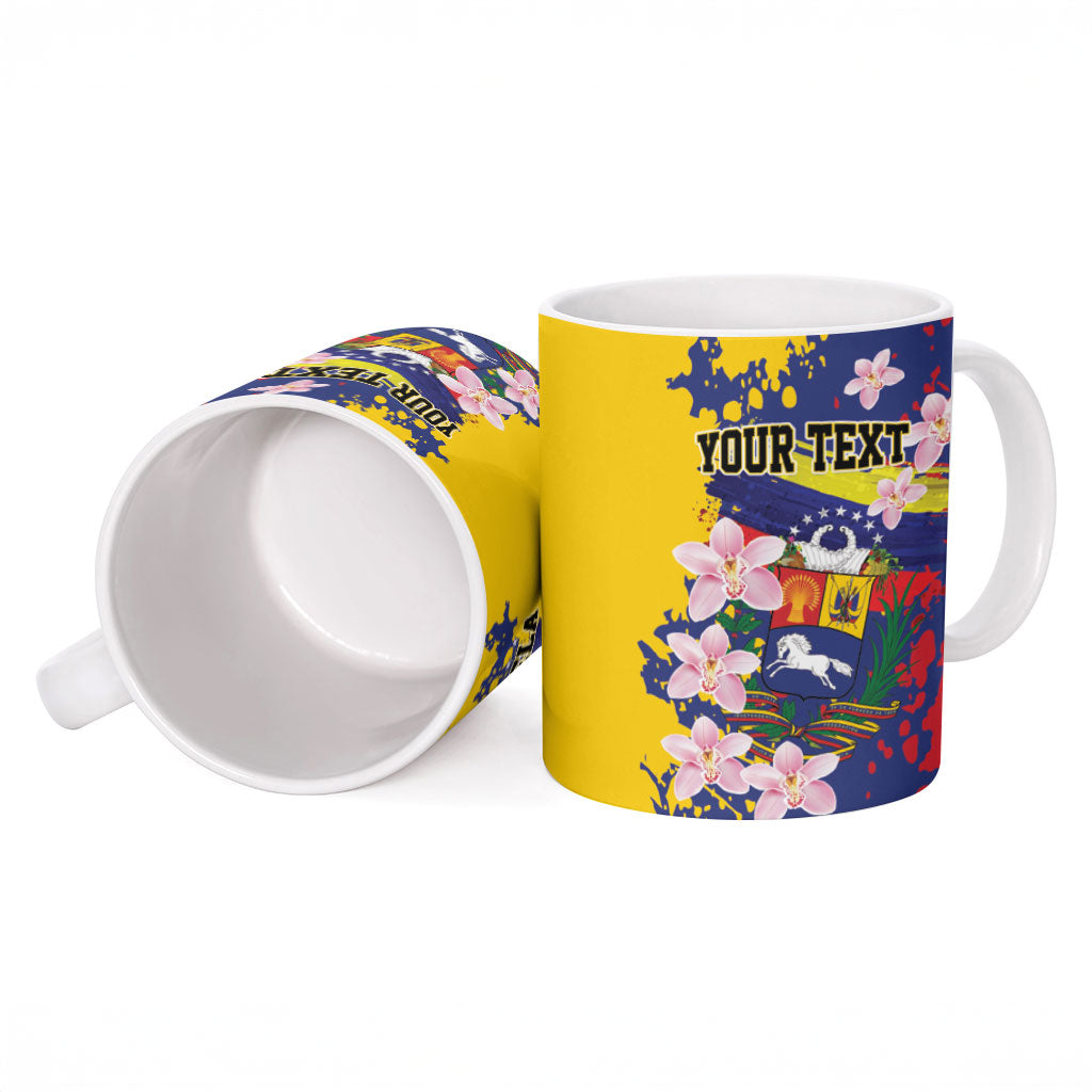 Personalized Venezuela Orchid Cattleya Mossiae Ceramic Mug Flag Color Inspired