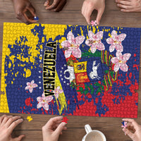 Venezuela Orchid Cattleya Mossiae Puzzle Flag Color Inspired