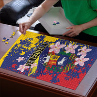 Venezuela Orchid Cattleya Mossiae Puzzle Flag Color Inspired