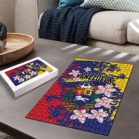 Venezuela Orchid Cattleya Mossiae Puzzle Flag Color Inspired