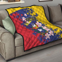 Venezuela Orchid Cattleya Mossiae Quilt Flag Color Inspired