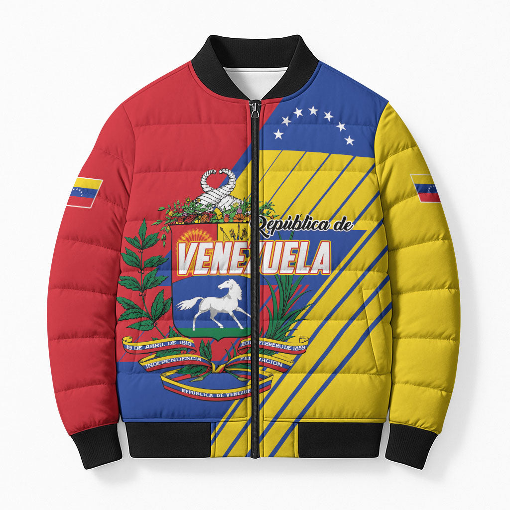 Personalized Republic of Venezuela Bomber Puffer Jacket Flag Color Inspired