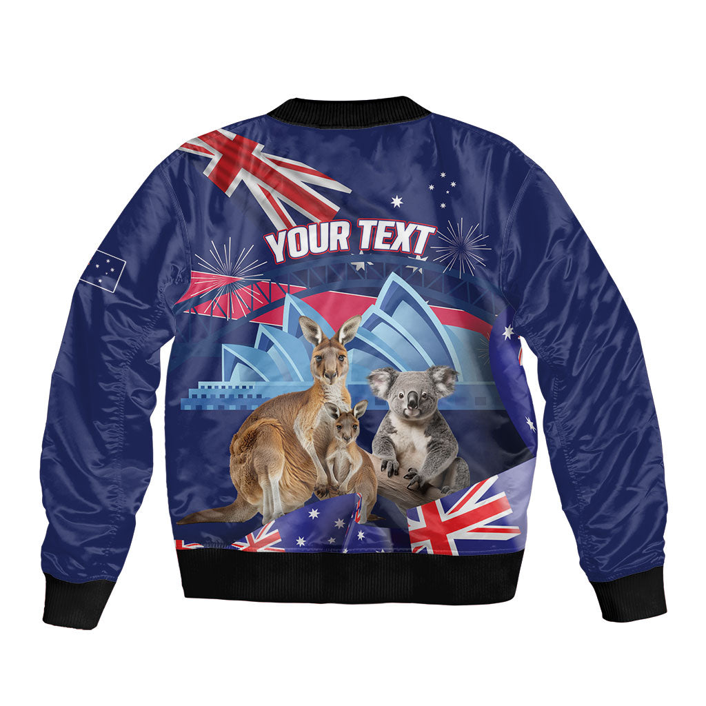 Personalised Australia Kangaroo Koala Bomber Jacket Aussie Flag Inspired