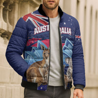 Personalised Australia Kangaroo Koala Bomber Puffer Jacket Aussie Flag Inspired