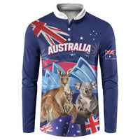 Personalised Australia Kangaroo Koala Button Sweatshirt Aussie Flag Inspired