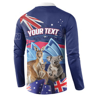 Personalised Australia Kangaroo Koala Button Sweatshirt Aussie Flag Inspired