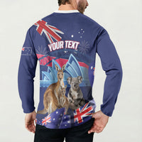 Personalised Australia Kangaroo Koala Button Sweatshirt Aussie Flag Inspired