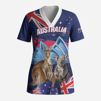 Personalised Australia Kangaroo Koala Scrub Top Aussie Flag Inspired